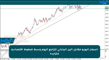 أسعار اليورو مقابل الين الياباني تتراجع اليوم وسط ضغوط اقتصادية متزايدة